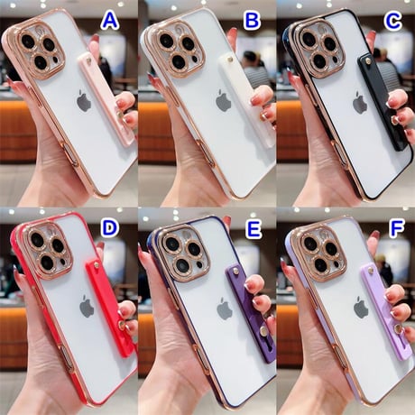 CUTECASE ベルト付 iPhone16/17proケース メタルカラー 黄ばまない iPhone15promax/14proカバー スタンド機能 高級感 CM5609