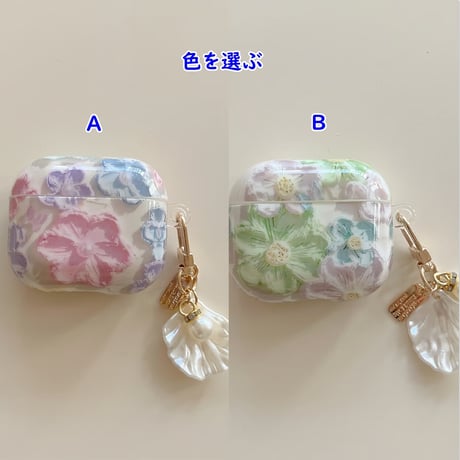 CUTECASE春におすすめ Airpods 4ケース シェルキーホルダー Airpods3/Pro2ケース airpodsproカバー 可愛い 人気アイテムCM5090