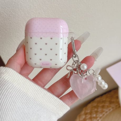CUTECASE 大人可愛い Airpods Pro3ケース 光沢感 Airpods4/3カバー pro2/pro1 リング/キーホルダー 甘めコーデにおすすめCM6211