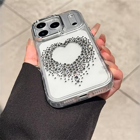 CUTECASE ダイヤハート iPhone17/17ProMaxケース 高透明 iPhoneAir/17Pro/16Proケース おしゃれ 輝く キラキラ 丈夫CM5721