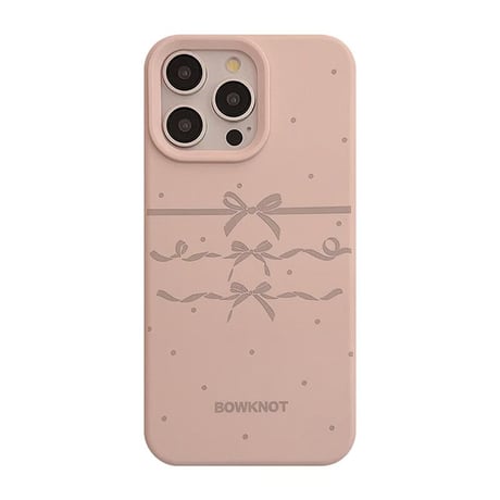 CUTECASEリボン柄 iPhone16/16plusケース シリコン ピンク iPhone15Pro/14/13Proケース　指紋防止 可愛い CM4627