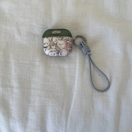 CUTECASE 可愛い犬柄 Airpods Pro3ケース ストラップ付 Airpods4/3ケース AirpodsPro2/Pro1カバー 半透明 ギフトにおすすめ CM5831