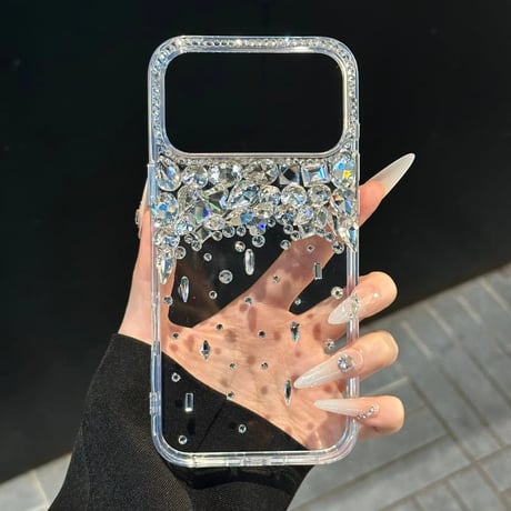 CUTECASE ダイヤデコiPhone17Promaxケース キラキラ感 高透明 iPhone17Pro/16Pro/15カバー 存在感抜群 きれい CM5898