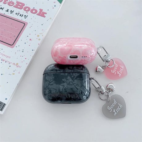 CUTECASE桜ピンクシェル柄 Airpods 4ケース Airpods3/Pro2ケース airpodsproカバー 可愛いキーチェーン付 女子力高い CM5147