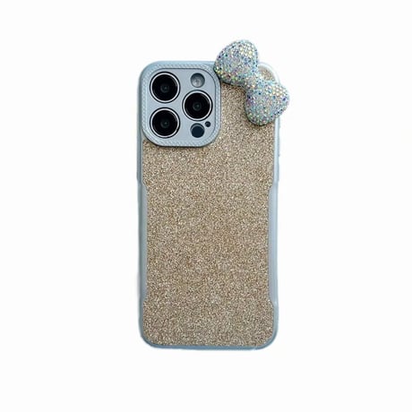 CUTECASEジュエリーリボン iPhone16/16proケース ラメ入り アイフォン14Pro/13/12/11カバー キラキラCM4545