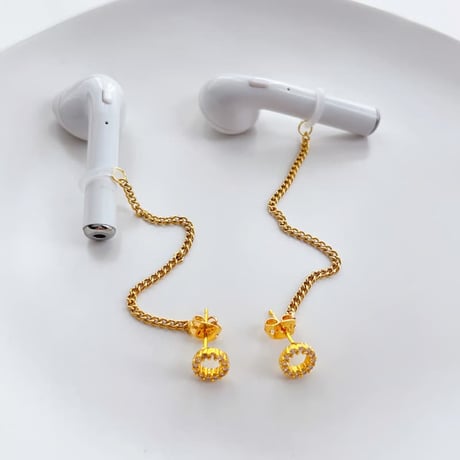 CUTECASE人気 AirPods用イヤークリップ ピアス 落下紛失防止 ダイヤ/蝶/花 お洒落 イヤホンストラップ ホルダー おしゃれ 人気 2点CM6307