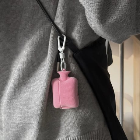 CUTECASE 湯たんぽ AirPods Pro3 ケース ピンク Airpods4/3ケース AirpodsPro2/Pro1カバー キーホルダー付 可愛いアクセサリーCM6011