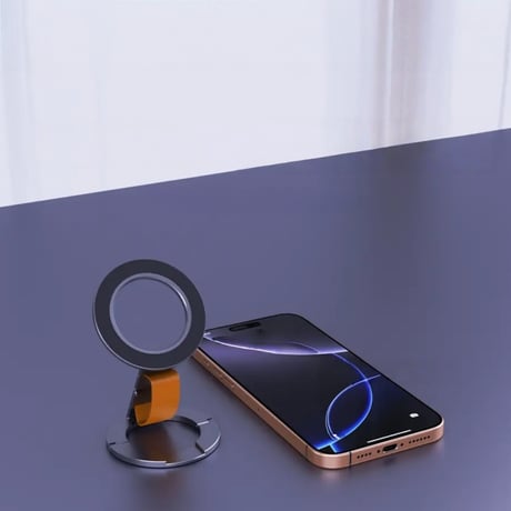 CUTECASE 両面マグネット式スマホホルダー、アルミニウム合金製、折りたたみ式リングバックル、携帯性に優れコンパクト、超薄型マグネットリングCP102