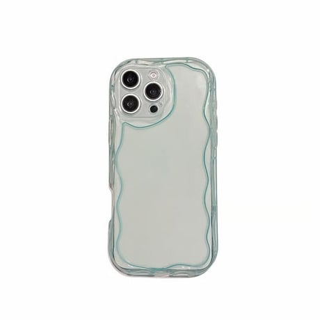 CUTECASEパステルカラー iPhone16pro/16ケース 淡色系 うねうね iPhone15pro/14/13promaxカバー 涼しい感じ クリアケースCM5354