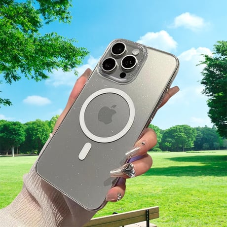 CUTECASE高品質キラキラクリアMagSafe iPhone16Pro/16ケース 黄ばまない iPhone15pro/14pro/13proケース ラメ入り 軽量薄型 高級感CM4664