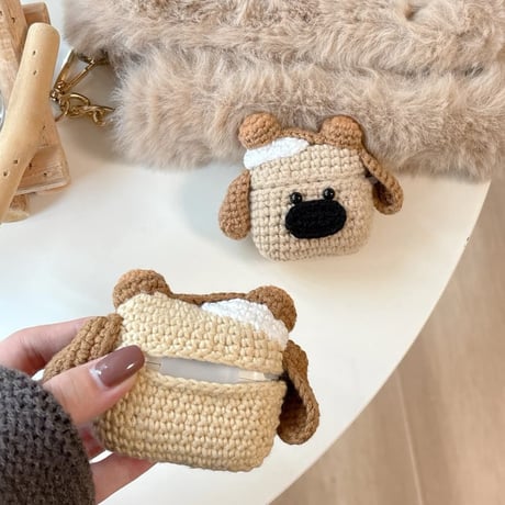 CUTECASE ニット犬ちゃん Airpods Pro3ケース ギフトにおすすめ Airpods4/3ケース AirpodsPro2/Pro1カバー 柔らかい 可愛すぎ CM5864