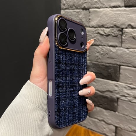 CUTECASE 織物 iPhone17ProMax/17Proケース カメラ保護カバー iPhone17/16/15カバー 放熱仕様 セレブ愛用 CM5829
