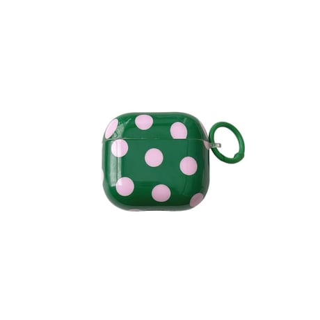 CUTECASE 韓国っぽい AirpodsPro3ケース 水玉模様 Airpods3/pro2カバー 可愛い リング付 ガールズに人気CM5824