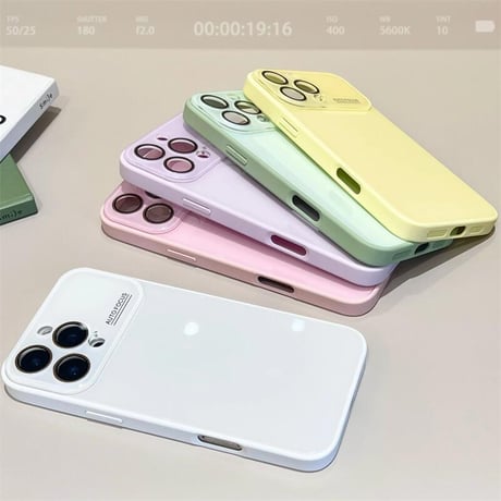 CUTECASEカメラカバー付 iPhone17Pro/16カバー 淡色系 iPhone15pro/14proケース パステルカラー 頑丈CM5573