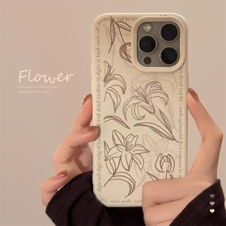 CUTECASE ゆり 花柄 iPhone16Pro/16ケース 高級感 iPhone15Pro/14Promax/13/12カバー エレガント 指紋防止 大人女子必見 CM4825