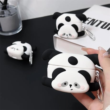 CUTECASE パンダ Airpodspro2/proケース キュート シリコンAirpods3/2カバー リング付 可愛い ギフトに最適CM4162