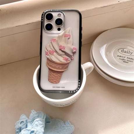 CUTECASEアイスクリームコーン iPhone16pro/16ケース 夏に人気 iPhone15pro/14/13pro/12カバー 大人可愛い プレゼントにおすすめCM5277