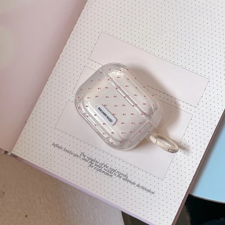 CUTECASE ピンク水玉模様 Airpods Pro3ケース 頑丈 Airpods 4/3カバー AirpodsPro2/1 リング付 韓国っぽ 淡色系 CM6110