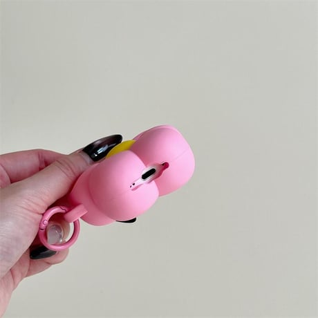 CUTECASE花 Airpods4ケース ギフトにおすすめ AirpodsPro2ケース airpods3/2ケース リング付 シリコン ピンクCM5510