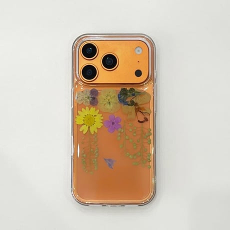 CUTECASE 押し花iPhone17Promaxケース 透明 綺麗 iPhone17Pro/16カバー ドライフラワー入り 女子力高い CM5905
