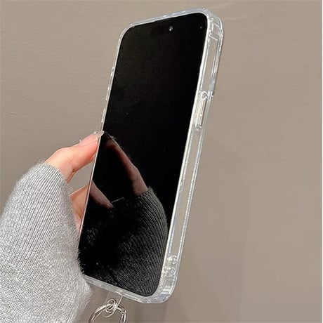 CUTECASEガールズに人気 iPhone15pro/15ケース パール/ハート ストラップ付 アイフォン14pro/13/12カバー 女子力高い トレンドCM4391