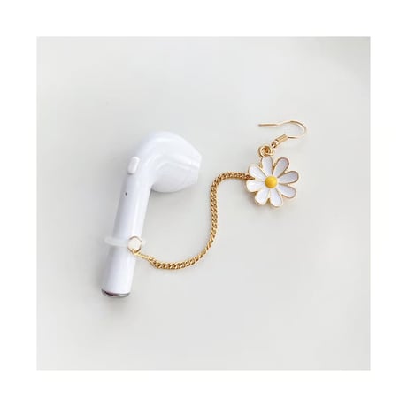 CUTECASEヒナギク AirPods用イヤークリップ 落下紛失防止 花 可愛い イヤホンストラップ ホルダー おしゃれ 人気 2点CM6249