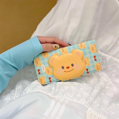 CUTECASE 熊柄 手帳型 iPhone16/15proケース カード入れ3個 iPhone14promax/13proケース かわいい スタンド機能CM4586
