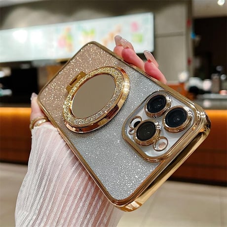 CUTECASE 鏡付Magsafeリング iPhone16/16promaxケース コスパ最強 スタンド iPhone15pro/14/13カバー お買い得 CM4168
