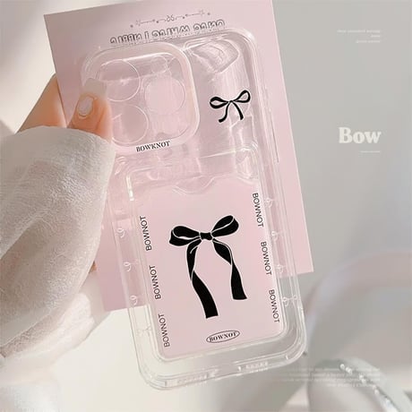 CUTECASE カード収納 iPhoneケース リボン柄 アイフォン15pro/14promax/13/12/SEカバー 便利 持ち運びやすい CM4470