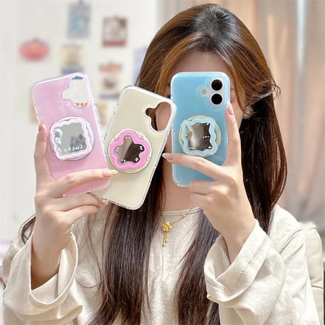 CUTECASEミラー スマホグリップ スタンド マグネット式タイプ 便利 可愛い 耐久性ある ギフトに最適 夏秋に人気 CM5476