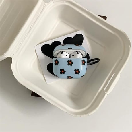 CUTECASE韓国風 Airpods4ケース 花柄 AirpodsPro2ケース airpods3/2ケース 花バックチャーム付 シックCM5477