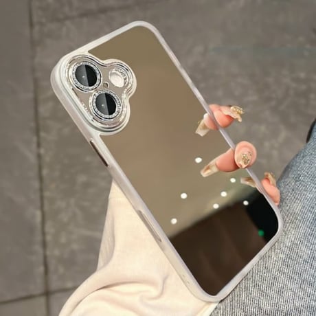 CUTECASE ミラー iPhone17Pro/17ケース キラキラレンズカバー iPhone17ProMax/16Pro/15カバー きれい 丈夫 オシャレ CM5982