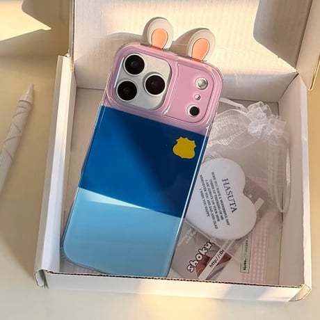 CUTECASE iPhone17Pro/17ケース 耳付き 可愛い iPhone17ProMax/16Pro/15ケース ペアお揃い ギフトにおすすめ CM5888