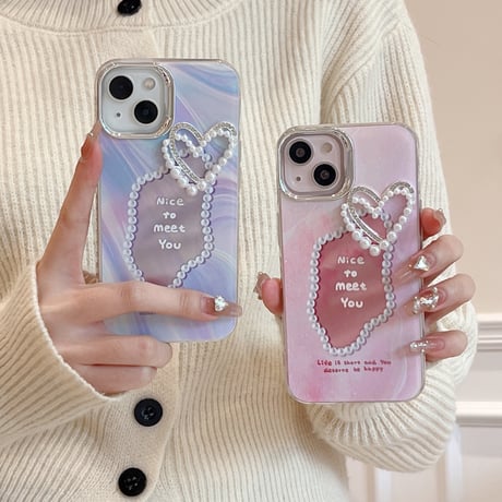 CUTECASE不規則な鏡人気の要素 うねうね 鏡付 iPhone15/15Proケース キラキラグリッター iPhone14/13Pro/12ケース きれい 便利 丈夫 C6019