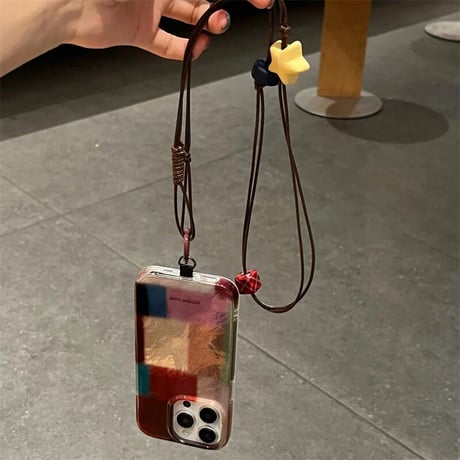 CUTECASEオシャレ iPhone16/16Proケース ショルダーストラップ アイフォン15プロ/14/13proカバー シック 便利 丈夫 CM4741