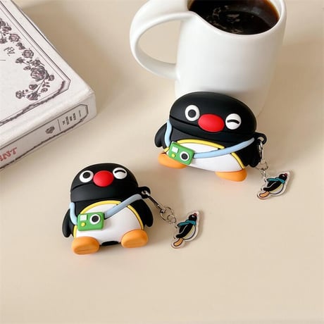 CUTECASEペンギン Airpods4ケース めっちゃかわいい AirpodsPro2ケース airpods3/2カバー キーチェーン付 ギフトにおすすめ CM5276