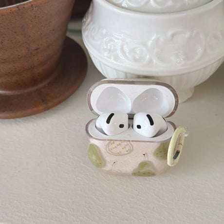 CUTECASE 梨柄 Airpods Pro3ケース 透明 Airpods 4/3カバー AirpodsPro2/1 大人可愛いCM6292