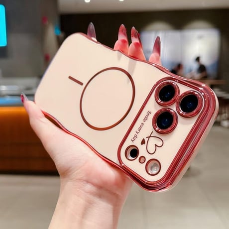 CUTECASE うねうねライン iPhone17/17proケース Magsafe ハート柄 iPhone17Air/17Promaxカバー 頑丈 耐久性 人気CM5650
