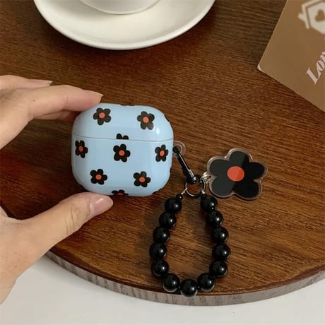 CUTECASE韓国風 Airpods4ケース 花柄 AirpodsPro2ケース airpods3/2ケース 花バックチャーム付 シックCM5477