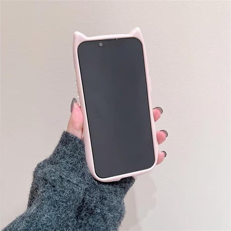 CUTECASE 猫の耳 iPhone15pro/15promaxケース 耐衝撃 黄ばまない iphone14/13/12proカバー 可愛い クリアケースCM4273