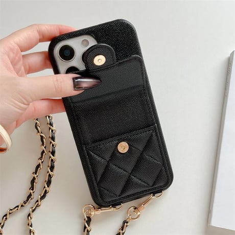 CUTECASEショルダーストラップ付 iPhone16pro/16ケース カード収納 iPhone15pro/14/13promaxカバー 上品高品質 レザー キルティング CM5436