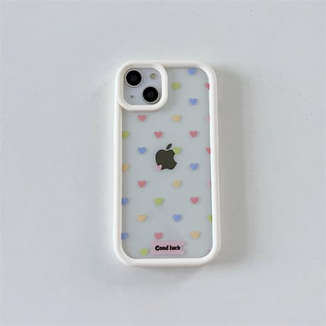 CUTECASEハート柄 iPhone15/15proケース ストラップ付 iPhone14/13pro/12ケース 頑丈 女子力アップ CM3987