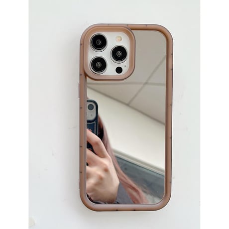 CUTECASE鏡付 iPhone15/15proケース キラキラ iPhone14pro/13/12カバー シンプル風 便利丈夫CM4057