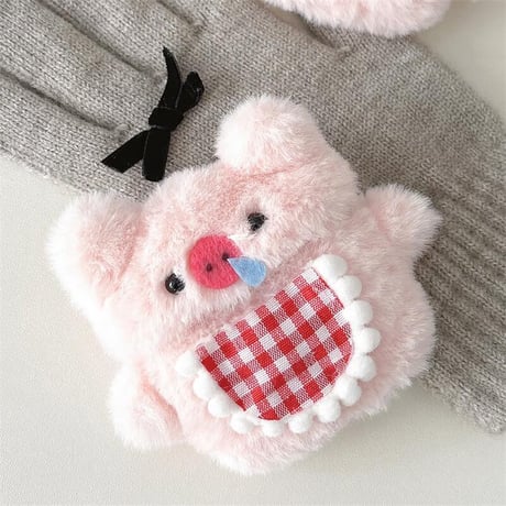 CUTECASEふわふわブタ Airpods4/Airpodspro2/pro/ケース ピンク Airpods3/2カバー 可愛い 女子力アップ 柔らかいCM4638