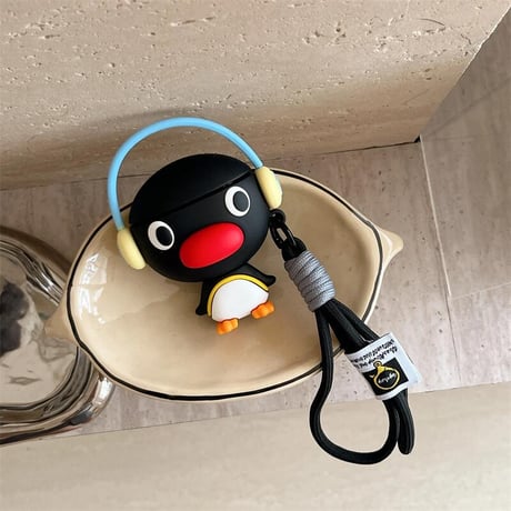 CUTECASE ペンギン Airpods4ケース ストラップ付 AirpodsPro2ケース エアーポッズ3/2 頑丈 かわいい ギフトにおすすめCM5621