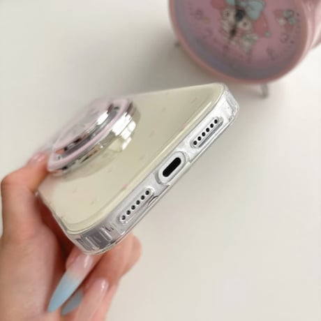 CUTECASE リボンミラーグリップ iPhone17Pro/17ケース MagSafe対応 iPhone17ProMax/16Pro/15ケース グラデーションカラーCM6270