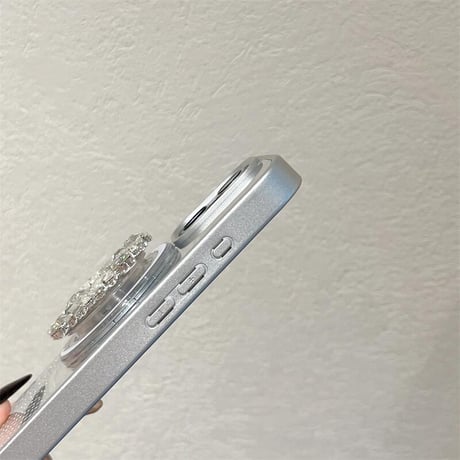 CUTECASE Magsafe充電 ミラーiPhone16Pro/16ケース ダイヤデコ鏡付グリップ iPhone15Pro/14Pro/13ケース 上品 スタンド 高級感 CM5460
