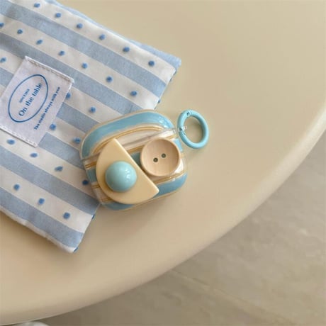 CUTECASE淡色系 Airpods 4ケース ボタン/犬ちゃん Airpods3/Pro2ケース airpodsproカバー 縞模様 可愛い 女子力高い CM5458