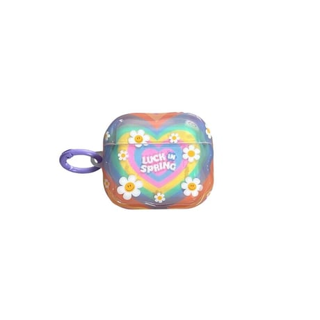 CUTECASE韓国風 Airpods第四世代ケース 笑顔花/クマ AirpodsPro2ケース airpods3カバー リング付き お揃い Gift CM5338