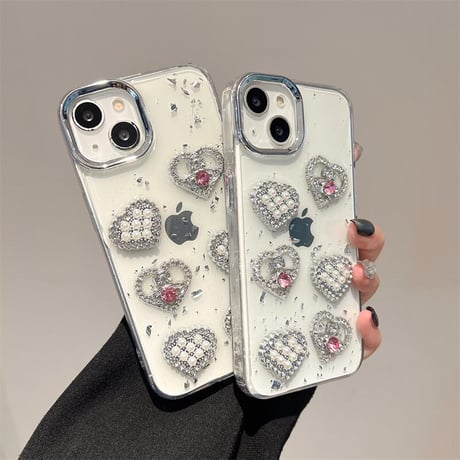 CUTECASEパールジュエリー アイフォン16pro/15ケース ハンドメイド iPhone14/13pro/12カバー 大人可愛い おしゃれ 人気CM5171